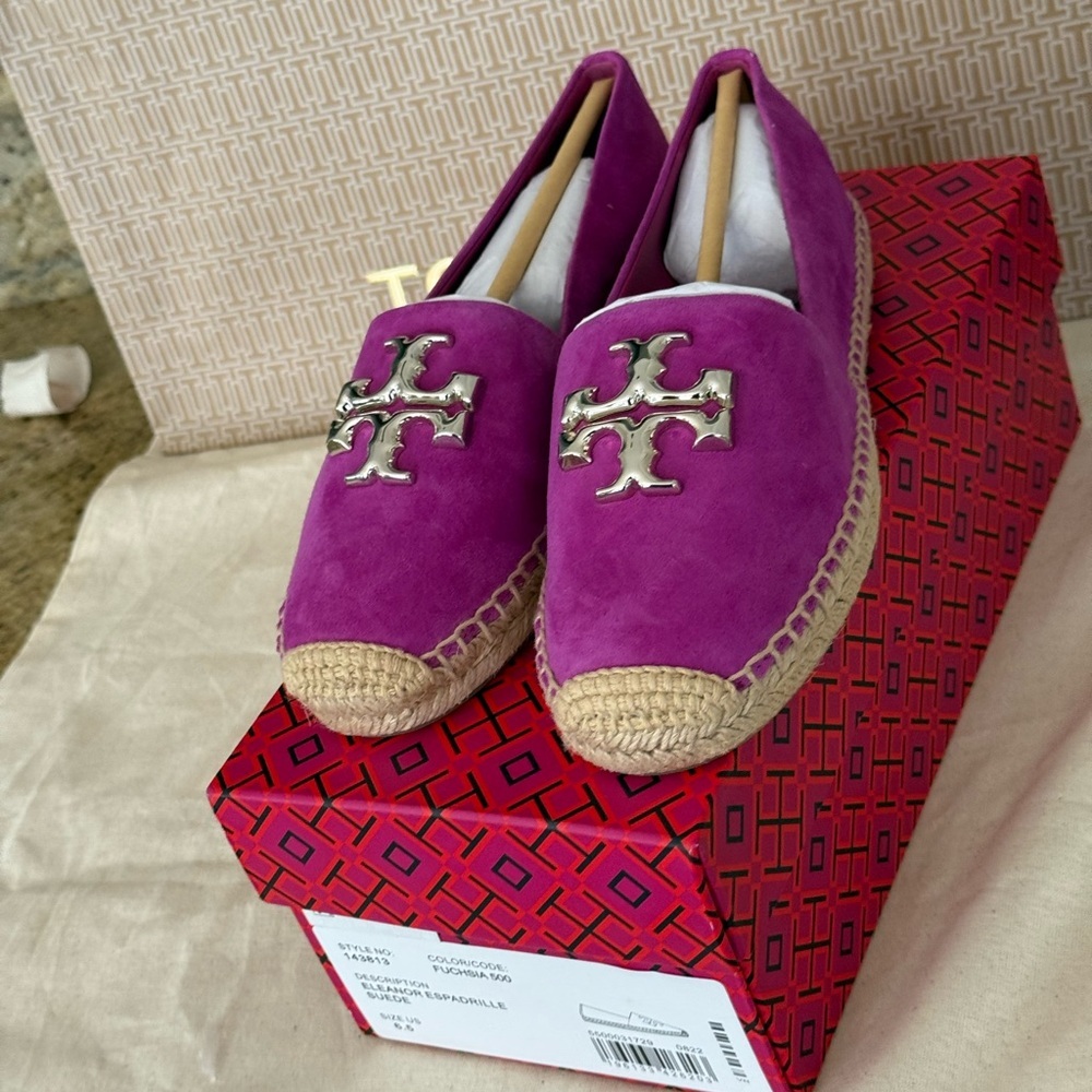 New Tory Burch FUCHSIA DESCRIPTION ELEANOR ESPADRILLE - Picture 3 of 3